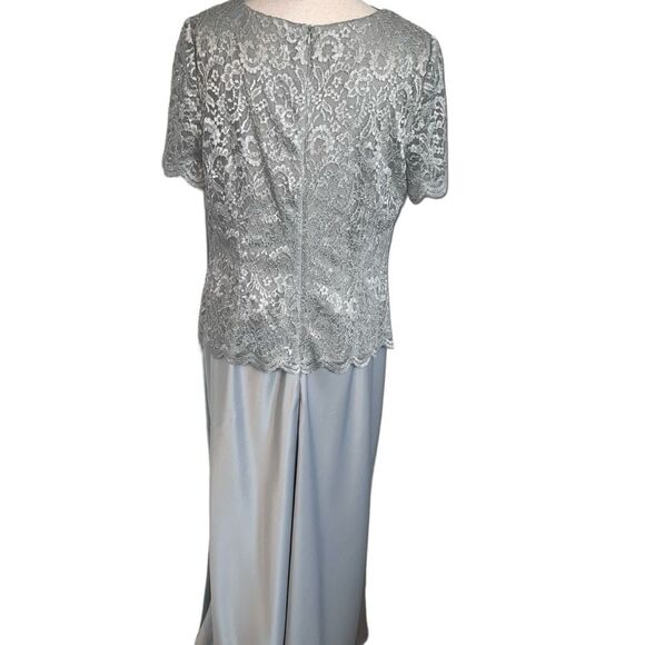 Alex Evenings Formal Gown Dress Size 16 Lace Satin Mother of the Bride Groom - Picture 2 of 10